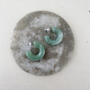 NWOT Anthropologie Jade Hoop Earrings